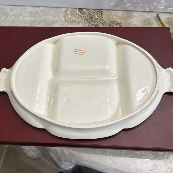 Vintage 1930s Erphila Art Pottery Dresser/Perfume Tray. Colorful Flowers Set - Picture 7 of 8